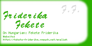 friderika fekete business card